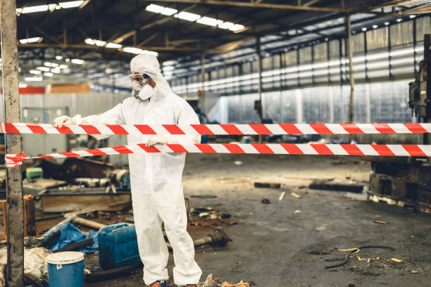 Professional Biohazard Cleanup technician working in East Waterboro, ME